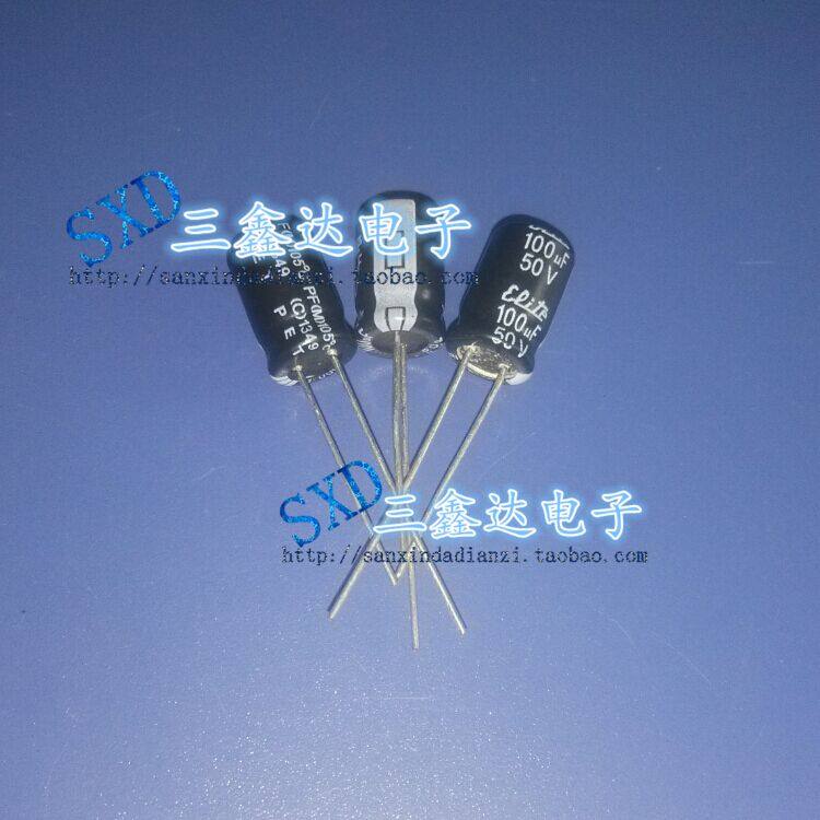 50V100UF 50V100UF 100UF 50V IMPORTED ORIGINAL brand new high temperature resistant in-line electrolytic capacitor 8 * 12