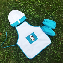 Kindergarten Baking Apron Cartoon Anti-Fouling Children Small Chefs Suit Chef Hat Suit Drawing Logo logo