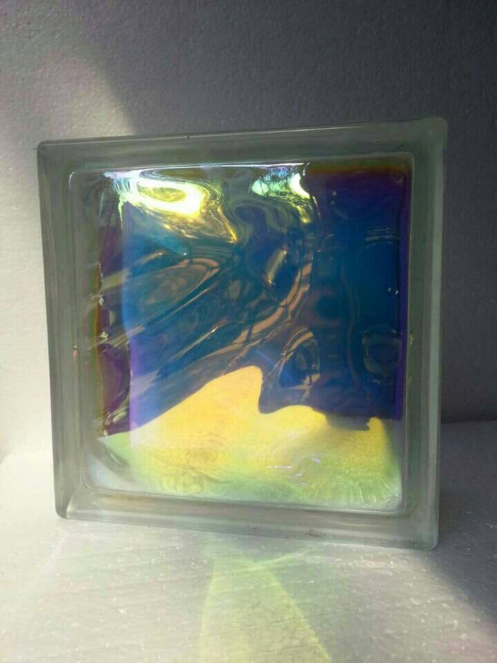 Seven Colorful Clouds Foggy Glass Brick Glass Brick Partition Color Glass Brick Hollow Glass Brick Manufacturer Direct