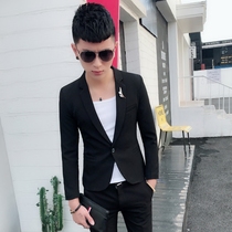 2021 spring short tight small suit male Korean version slim handsome guy suit top single west trend outside