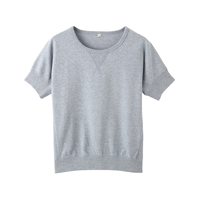 无印良品MUJI 女式 粗棉纱天竺圆领T恤