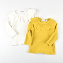 Leak clearance girls spring and autumn clothes base shirt long sleeve lapel T-shirt foreign gas baby girl baby baby doll collar