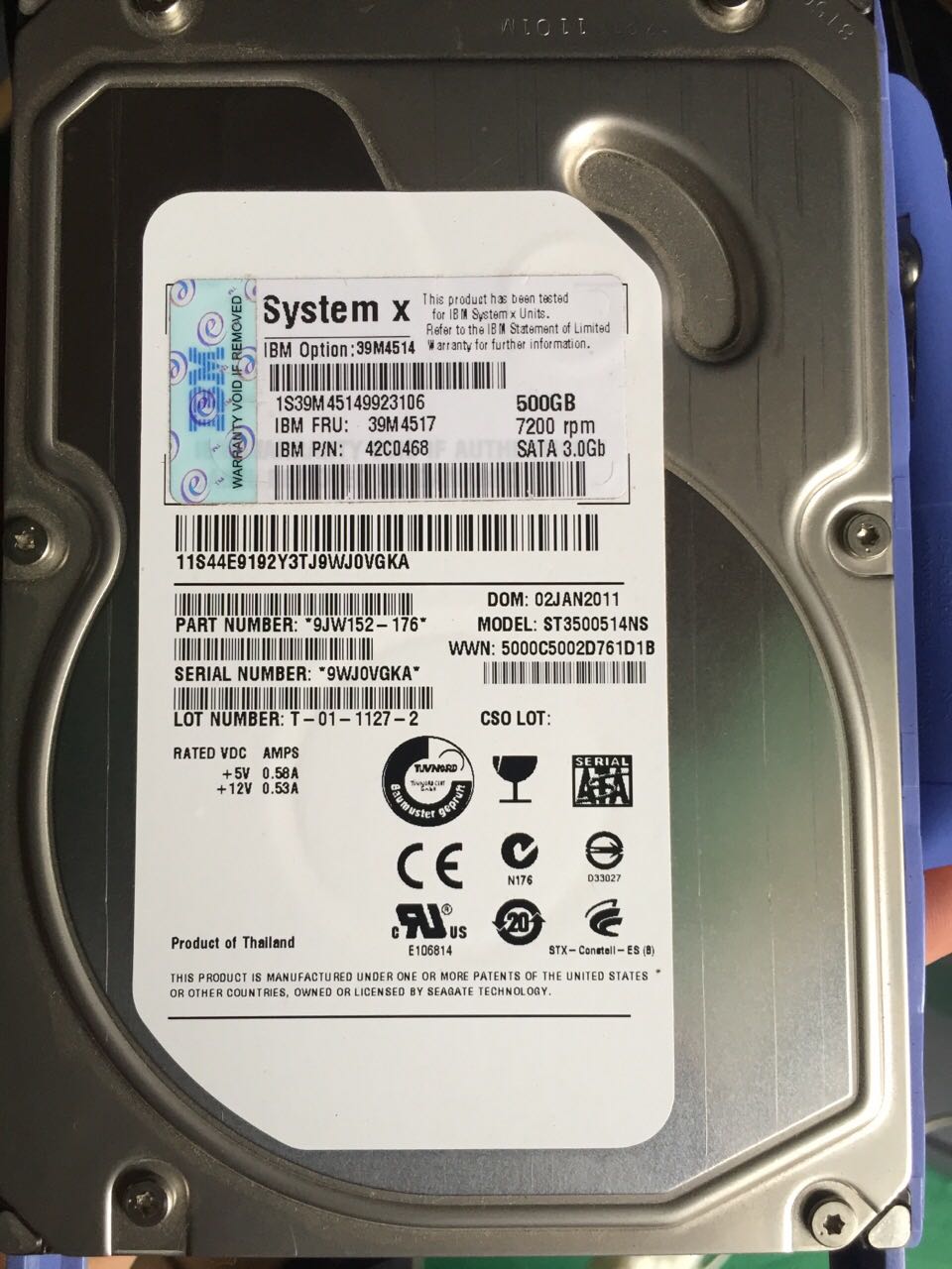 Original unloader IBM 39M4530 39M4533 500G 7 2K SATA 3 5 inch server harddisc