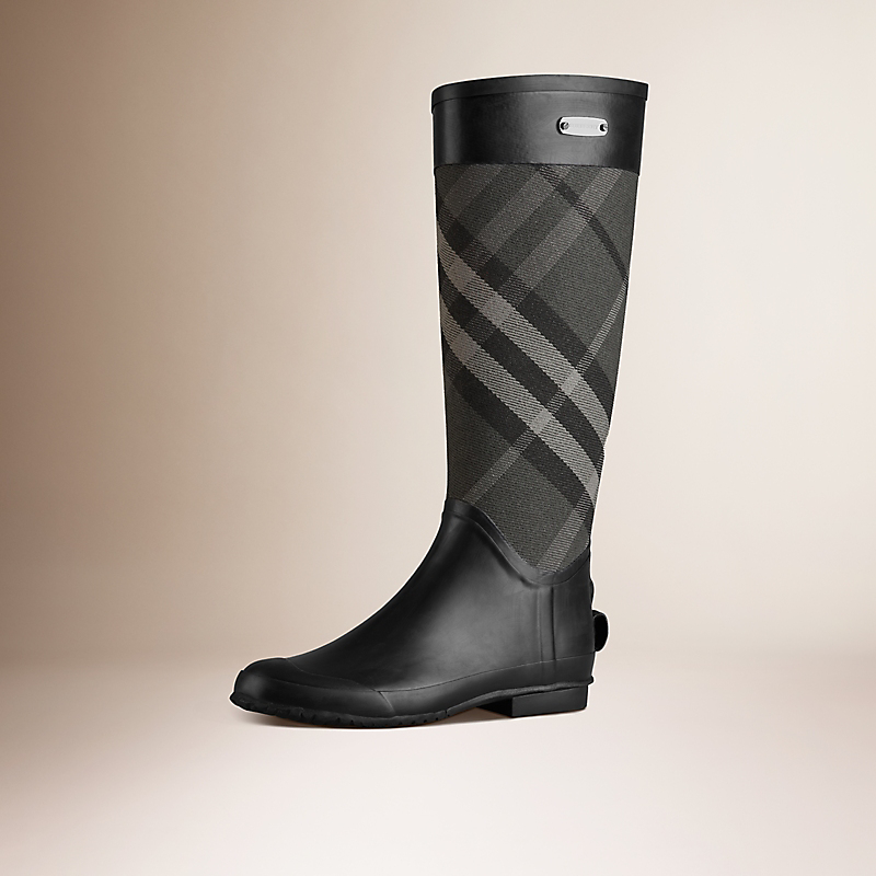 BURBERRY/博柏利格纹裁片雨靴 38294871