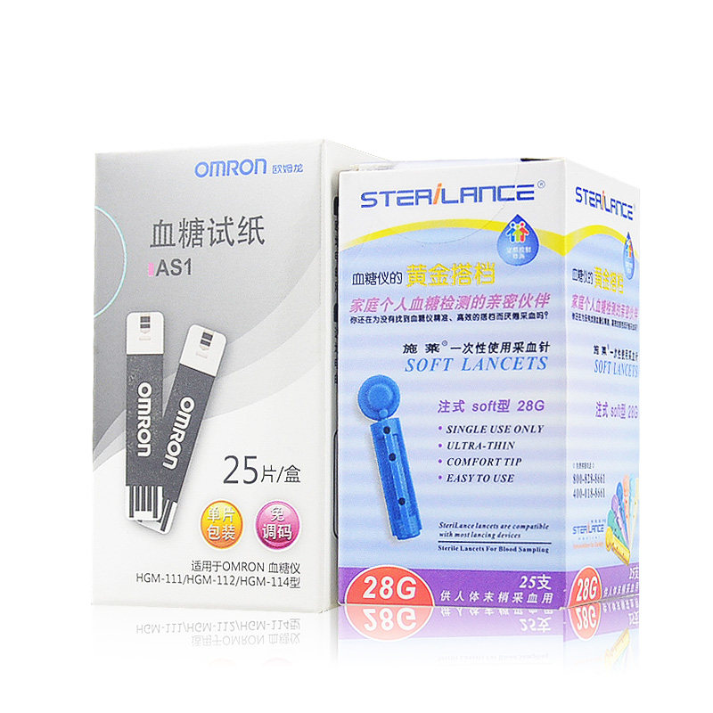 欧姆龙血糖仪试纸AS1用于HGM-111/112/114家用血糖试纸25片免调码
