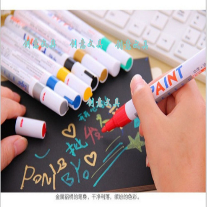 Paint pen can be written on paper, metal, glass, wood, stone, plastic, etc