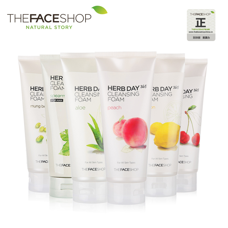 The Face Shop 洗面奶芦荟樱桃泡沫洁面乳膏男女士 补水保湿控油