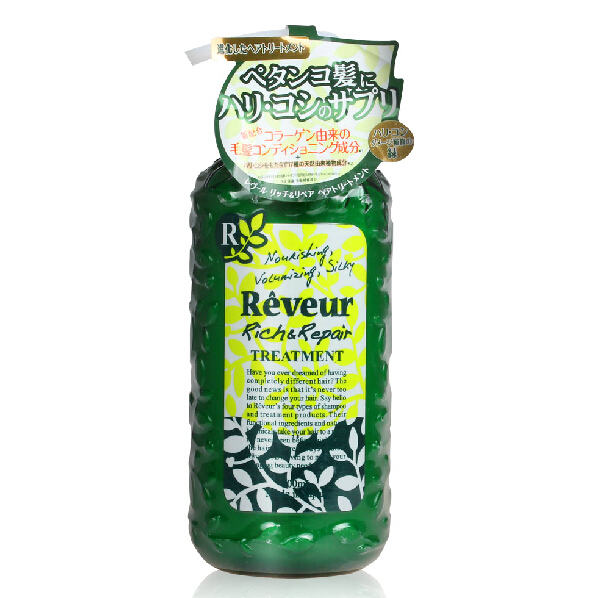 日本Reveur 无硅护发素 绿色活化修复 500ml 富含氨基酸木质香调