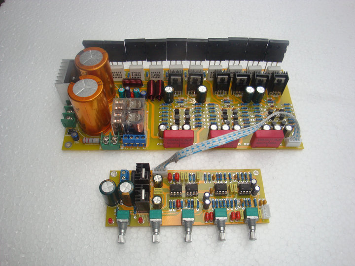 Fever high power 2X100W 300W three-channel power amplifier board original Toshiba tube special price