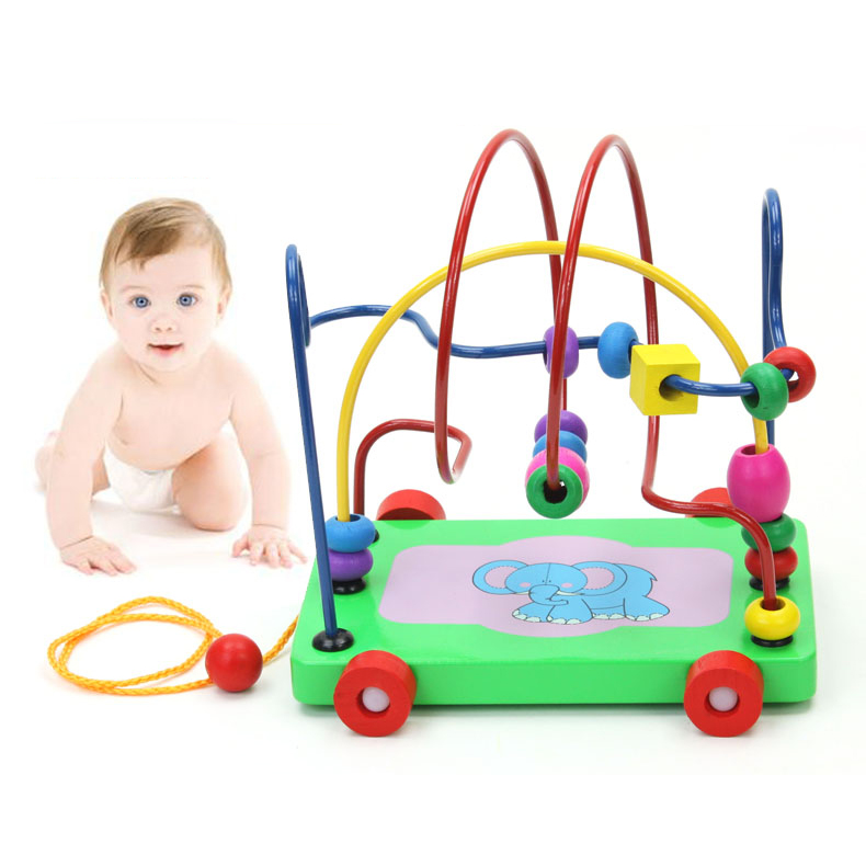 Wooden children baby wrap around Pearl Foot-dragging Pearl's Foot-dragging Counting Rack Toys 1-2-3-4-year-old birthday present