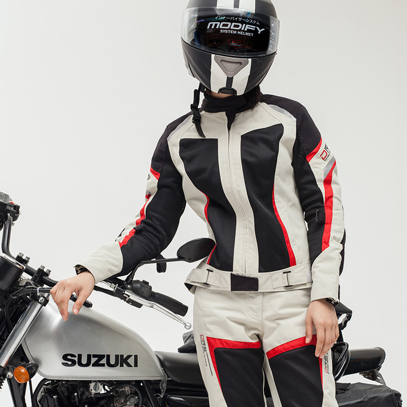 DUHAN186 motorcycle suit summer mesh riding suit breathable women's suit Duhan long-sleeved ventilated slim racing