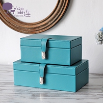 Modern minimalist blue Advanced cortex First decorated case containing box swing piece light and luxurious plate room Living room Home Decorative Goods