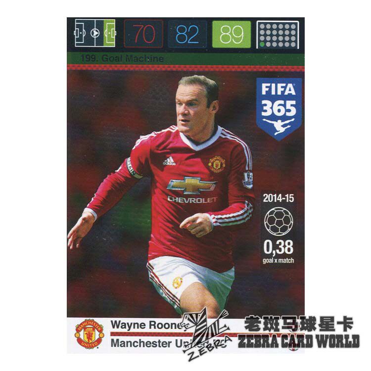 PANINI Panini FIFA365 official star card goal machine goal machine Wayne Rooney 199