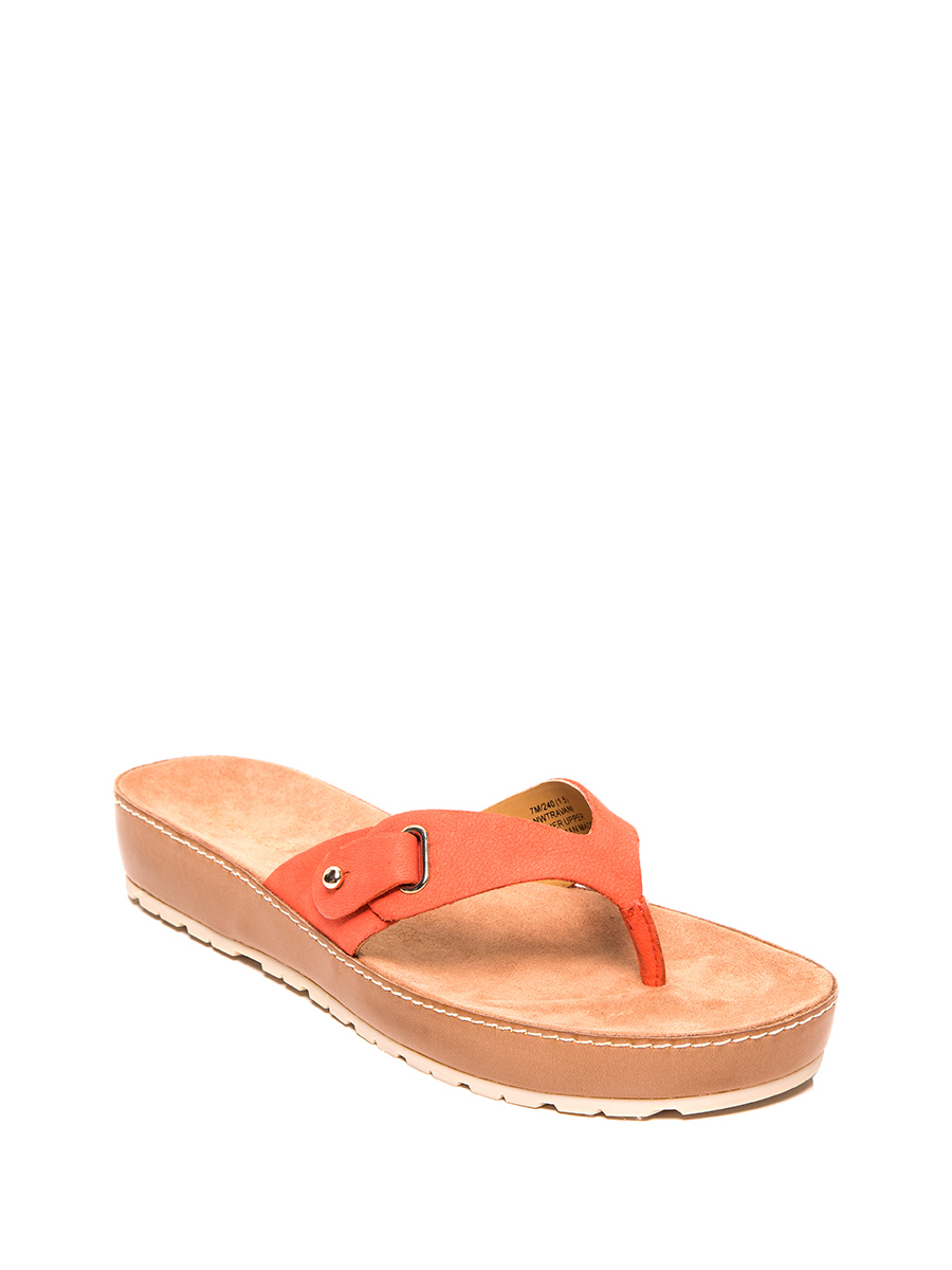 Nine West/玖熙 橙色简约厚底人字拖