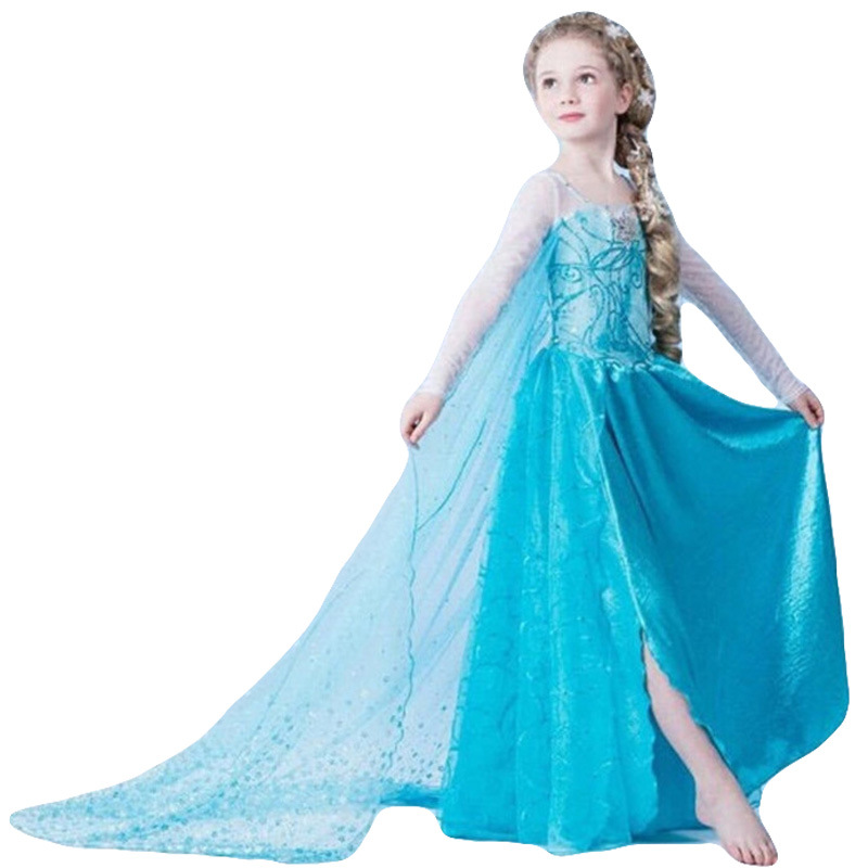 ELSA long dress children little girls Performance long skirt