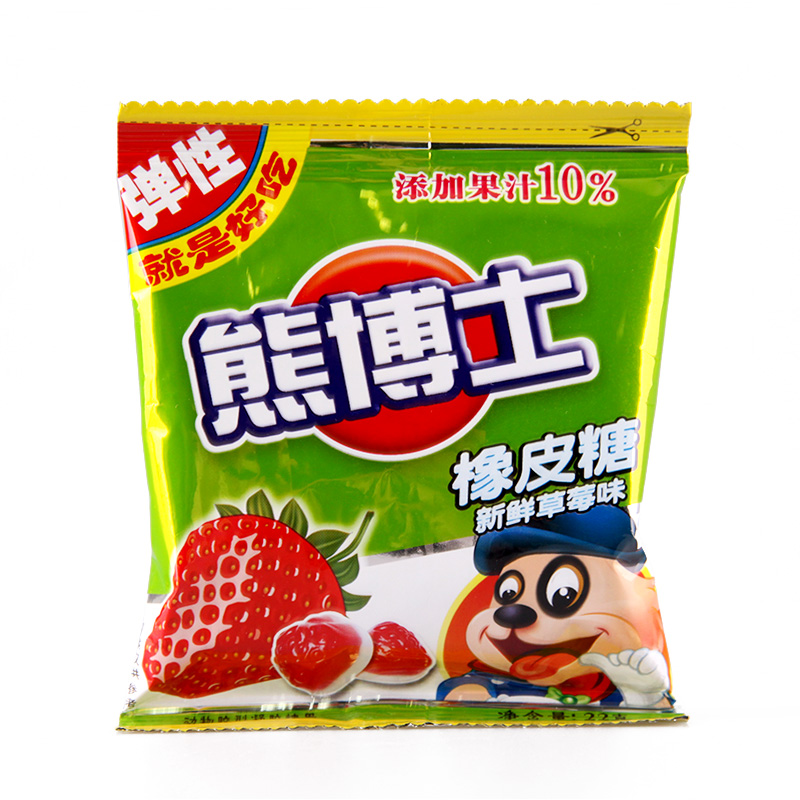 【天猫超市】徐福记熊博士橡皮糖新鲜草莓22g 休闲零食口味独特