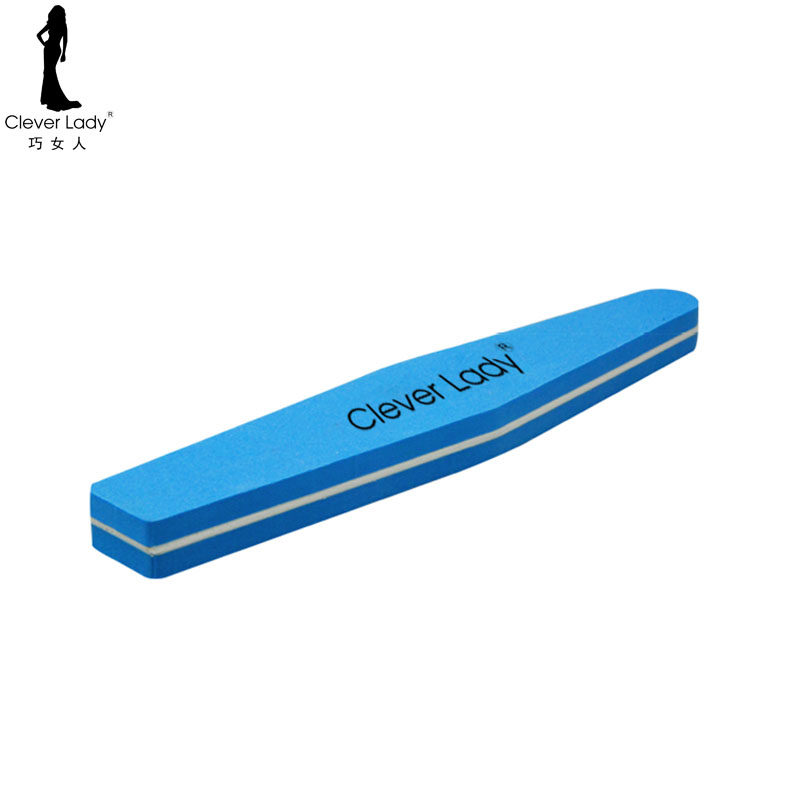 巧女人蓝色双面指甲挫条专业美甲指甲打磨抛光条超细腻甲面磨砂条