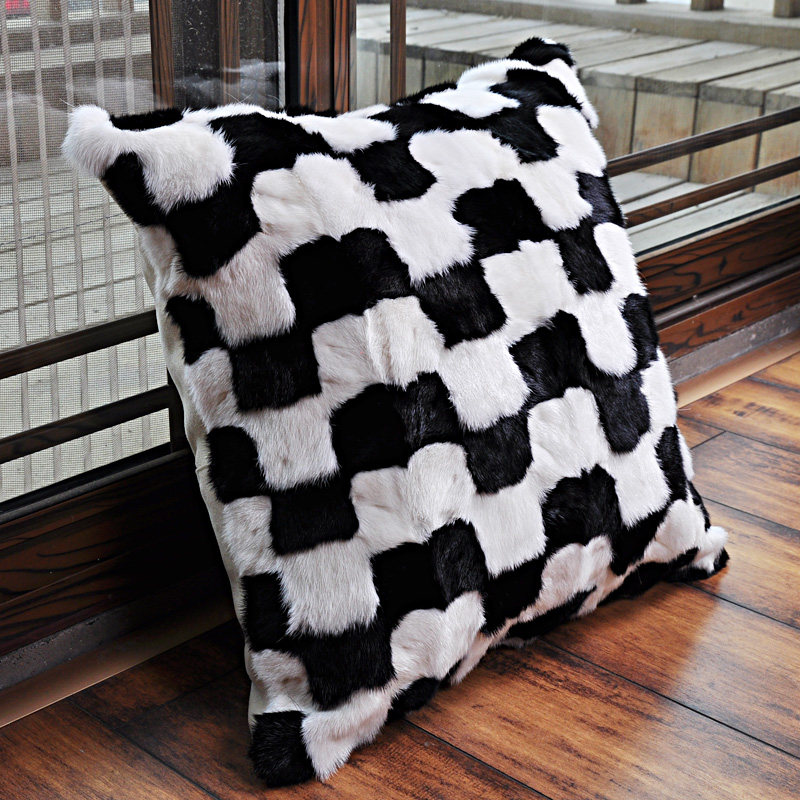 Jupark Buffy Fur Cushions with Pillow Eu Style Home Office Car Back Cushion with Core Fur One Body