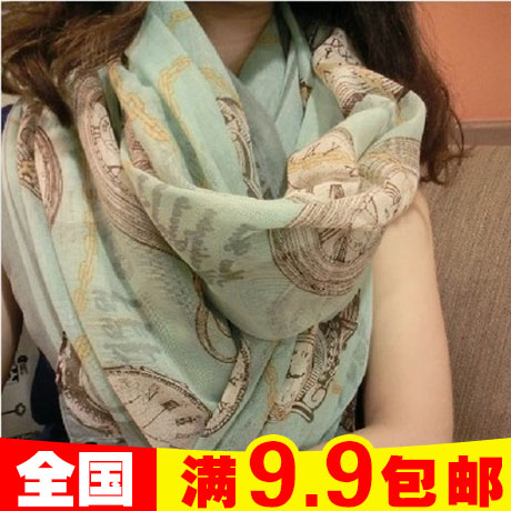 Spring Autumn Han Version Cotton Hemp Winter Long Version Scarf Lady Silk Scarf shawl Dual-use 100 lap student Scarf Bali Yarn