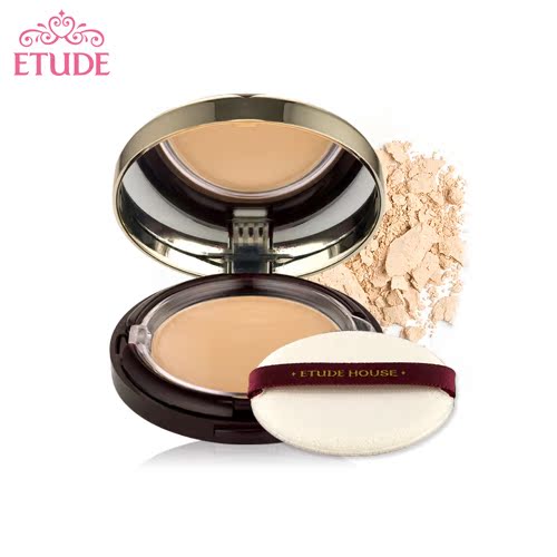 专柜正品 Etude/爱丽 岁月修护皇家两用粉饼 美白防晒保湿遮瑕