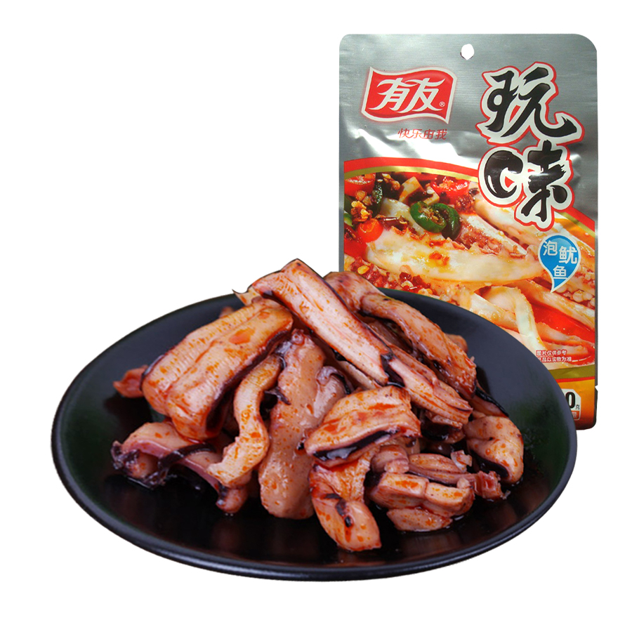 【天猫超市】有友 玩味泡鱿鱼 香辣味60g 重庆味道 特产零食