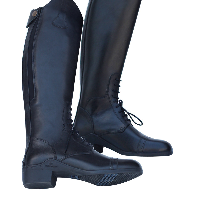 2016 English boots Black Boots Lace-up boots Full Cowhide Knight Boots Equestrian harness boots