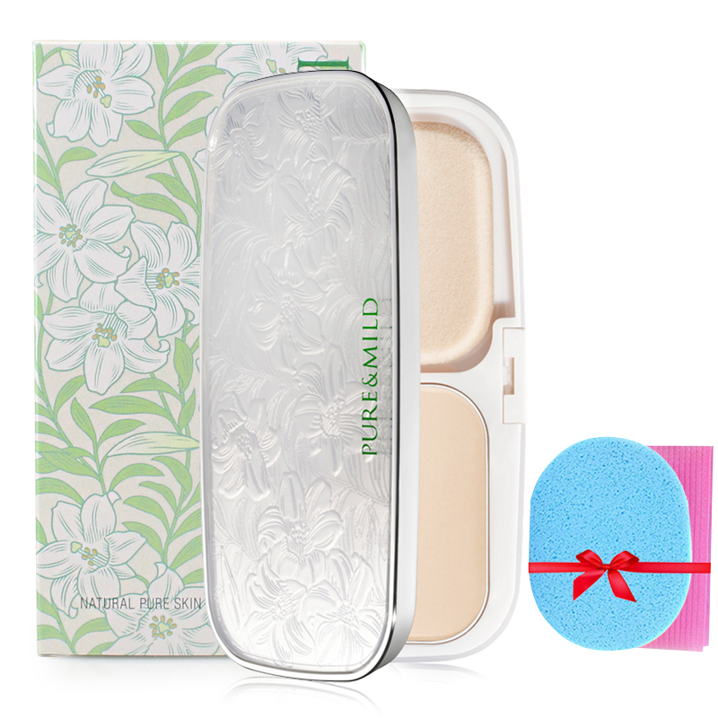 PURE＆MILD/泊美植物匀透护肤粉饼10g专柜正品 美白遮瑕定妆保湿