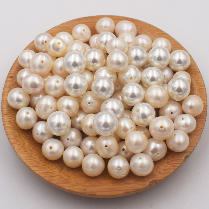 8-9mm Near Positive Round Natural Freshwater Pearl Loose Beads Beads Single Grain Handmade Diy Semi-finished Ornaments