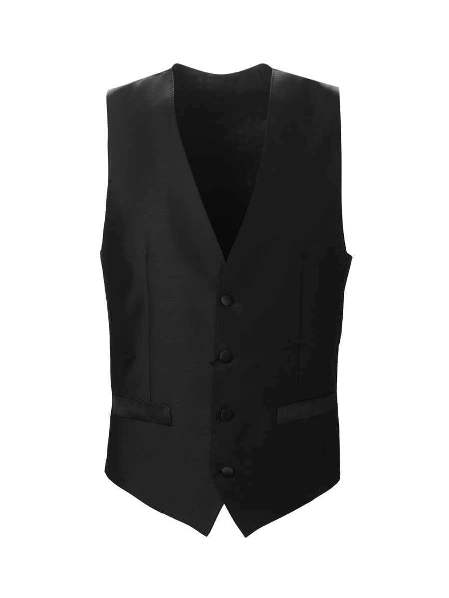 Dolce&Gabbana 黑色缎面后背暗纹饰马甲