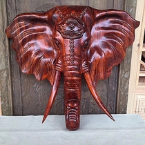 East Yang Wood Carvings Red Wood Solid Wood Flowers Pear Property Wood Elephant Wall Home Pendant Hanging for Thai Elephants