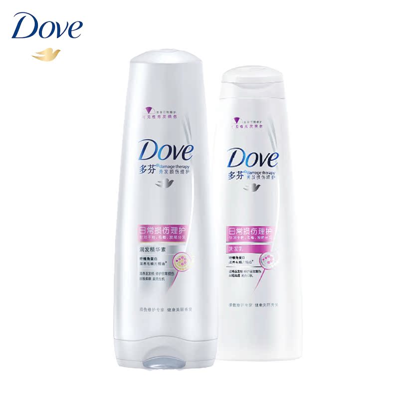 多芬日常损伤理护洗发水400ml+精华素400ml正洗护套装