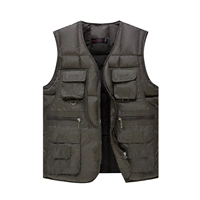 200 kg cỡ lớn trung niên thể thao ngoài trời xuống áo vest cotton nam ấm áp câu cá chân không bông vest áo vest khoác nam