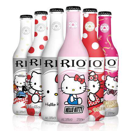 RIO锐澳Hello Kitty限量预调伏特加果酒275ml*6瓶