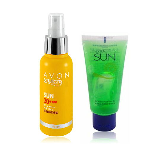 包邮 正品 Avon/雅芳艳阳防晒喷雾SPF30 送晒后修护冰露 防晒霜