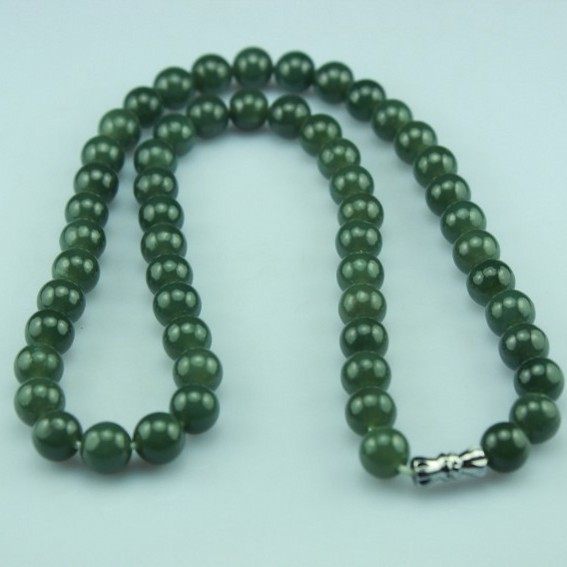 Natural Hetian jade necklace Qingyu women's fashion classical ball chain manufacturers promotional jade