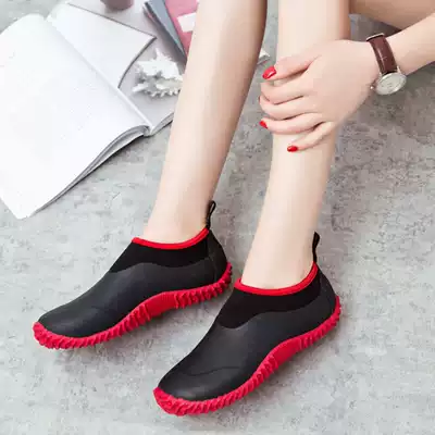 Summer rain shoes women's fashion wear Korean short overshoes low rubber large size adult 43 rain boots waterproof shoes tide