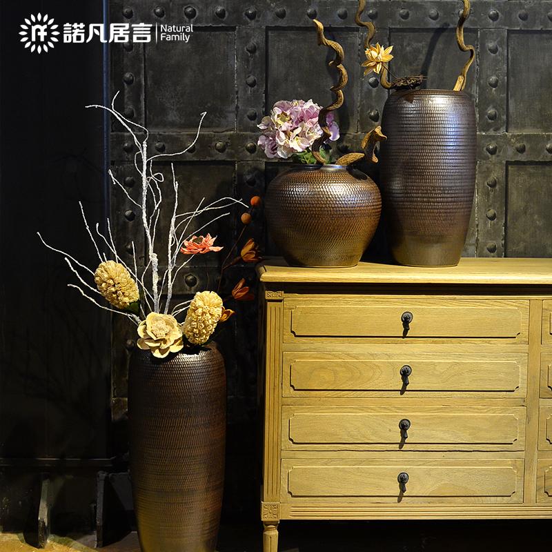Ceramic clay POTS European sitting room of large vase household adornment flowers flower garden hotel coarse pottery furnishing articles