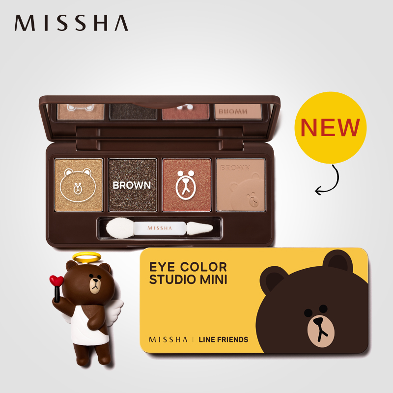 Missha/谜尚LINE FRIENDS四色眼影 可妮布朗莎莉玩转眼色