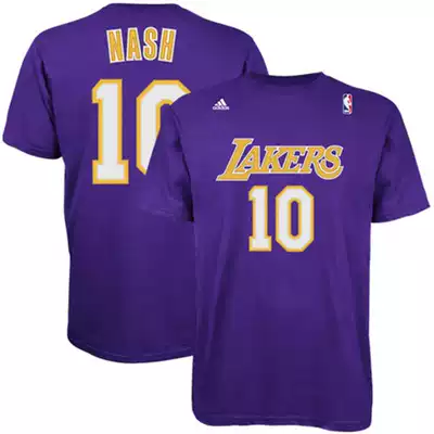 洛杉矶湖人纳什紫色球员t恤los Angeles Lakers Steve Nash