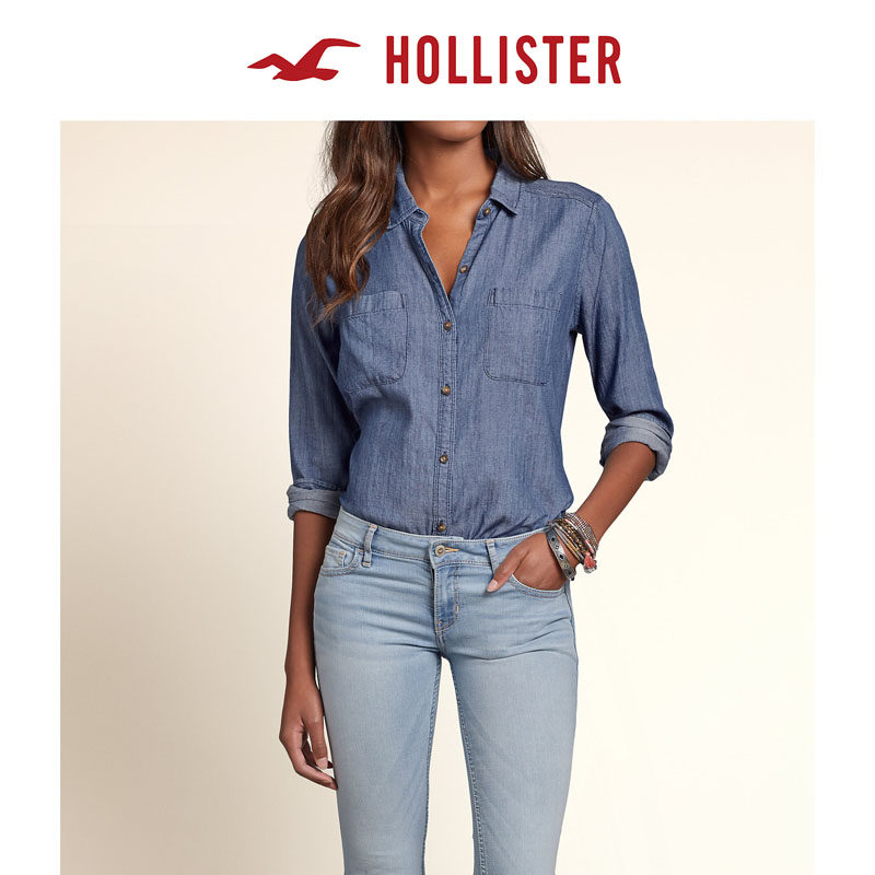 Hollister 绉布口袋衬衫 女 93536