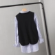 Cộng thêm phân bón XL cho nữ béo mm200 kg mùa thu là áo sơ mi nữ dài tay dệt kim vest vest hai mảnh các kiểu áo sơ mi nữ ngắn tay đẹp Áo sơ mi