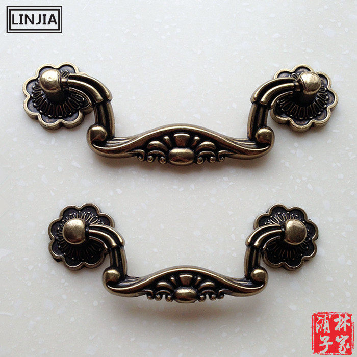 Qinggu Tongo-style antique-style antique wardrobe cabinet door drawer handle with handle simple furniture and garden handle 8936