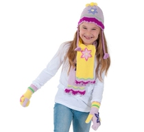 kidorable Lotus Series warm three-piece Childrens scarf gloves hat free of stock