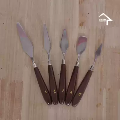 Oil painting scraper Commonly used 5-piece set of oil painting knife Pigment knife Pick pigment knife gouache pigment knife