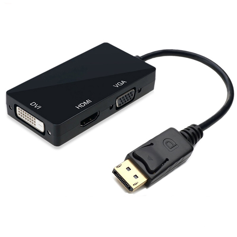 3 in 1 DisplayPort DP To HDMI DVI VGA Adapter Cable For PC
