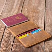 Snow Retro Passport Clip Multi-function Passport Package Package Travel Leather Passport Protection Set