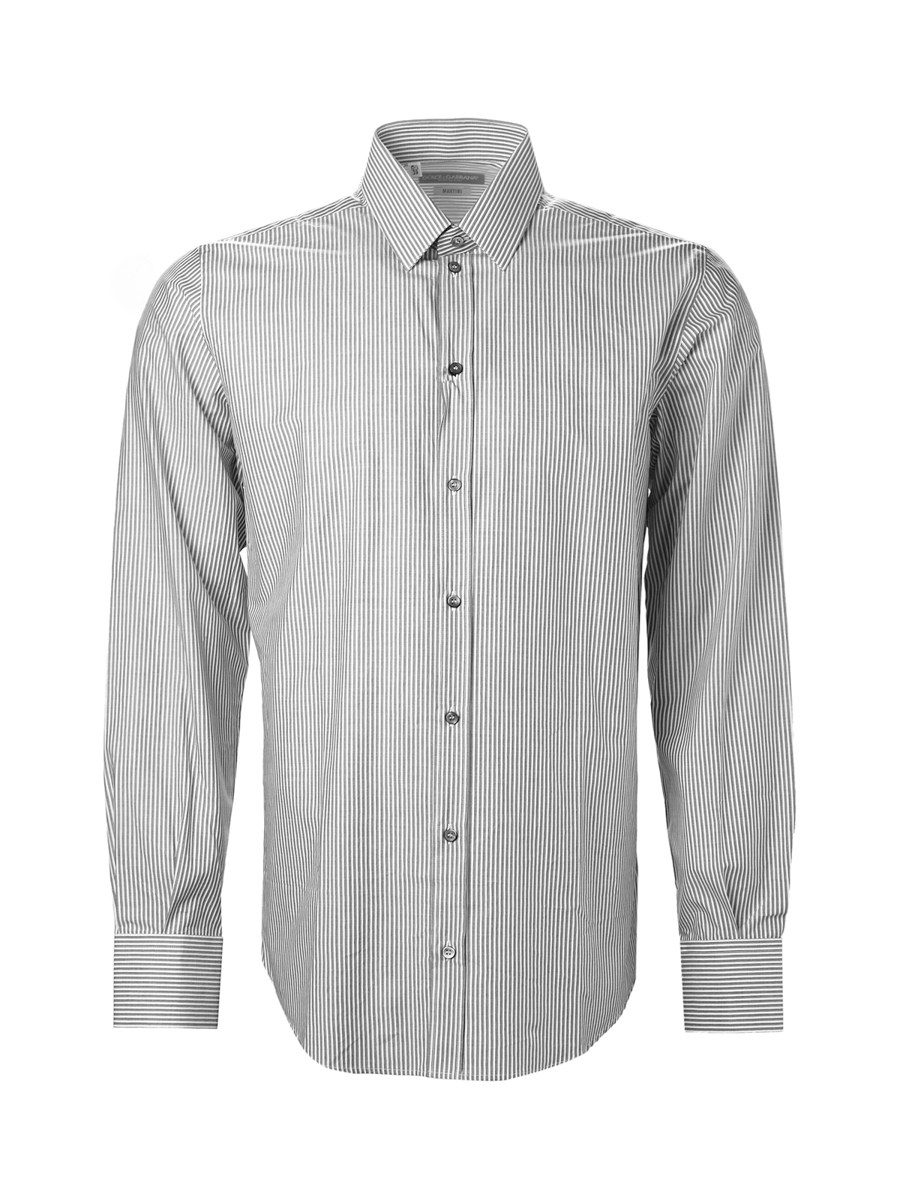 Dolce&Gabbana 灰色条纹长袖衬衫