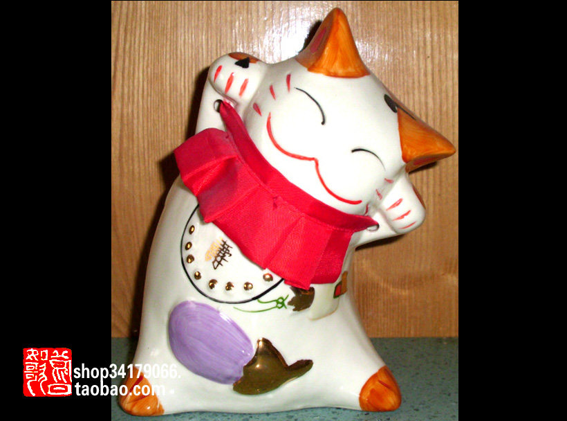 (Business Gift souvenirs) Q version of a chaecat ceramic deposit box