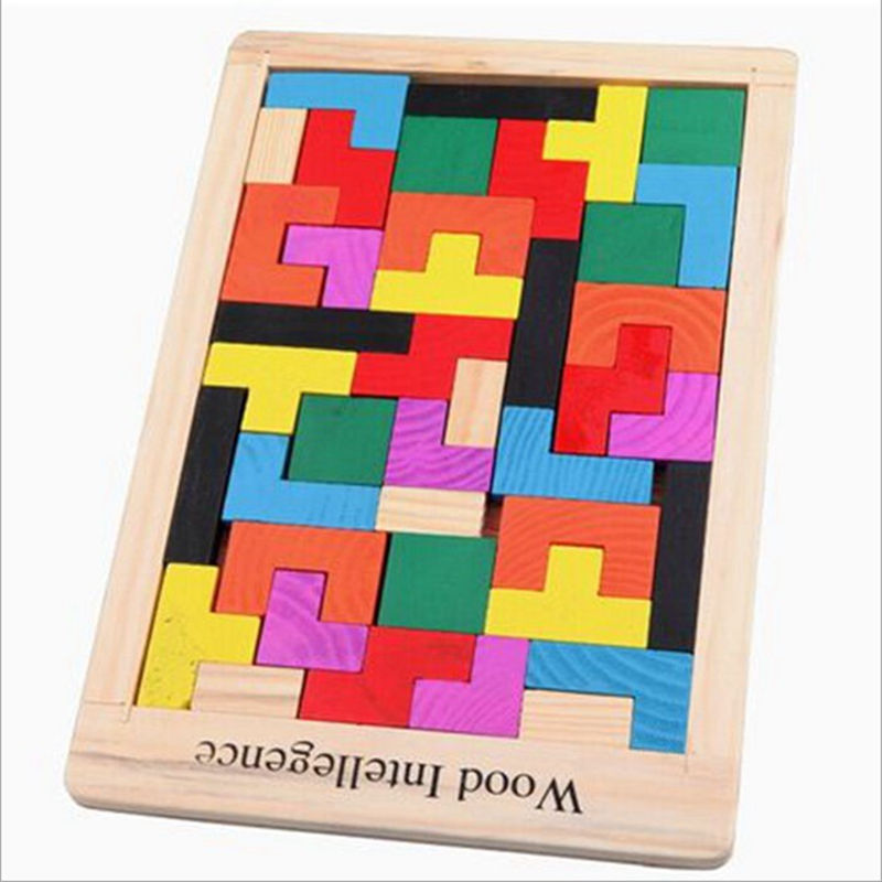 High quality wooden Tetris parent-child interactive children's puzzle development puzzle kindergarten construction area play teaching aids