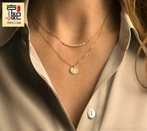 Jingxi hand made 14K gold gold natural freshwater pearl choker round brand necklace female simple multi-layer stack wear